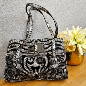 Sharif Retired Rare Multi Scroll Boutique Collection Purse